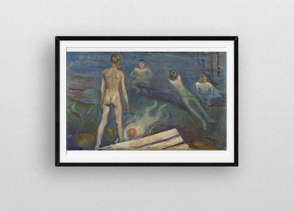 Bilde av maleriet "Badende gutter", Edvard Munch, 1894