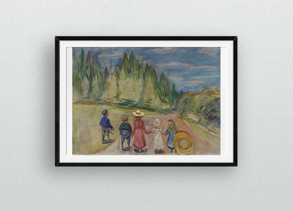 Bilde av maleriet "Eventyrskogen", Edvard Munch, 1901
