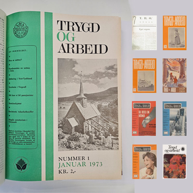 Et utvalg av forsiden til magasinet Trygd og arbeid