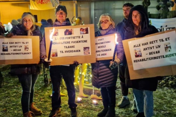 Fra aksjonen ved Aker sykehus
