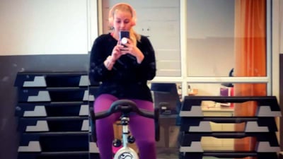 Ina Lill Øwre Torp trener spinning
