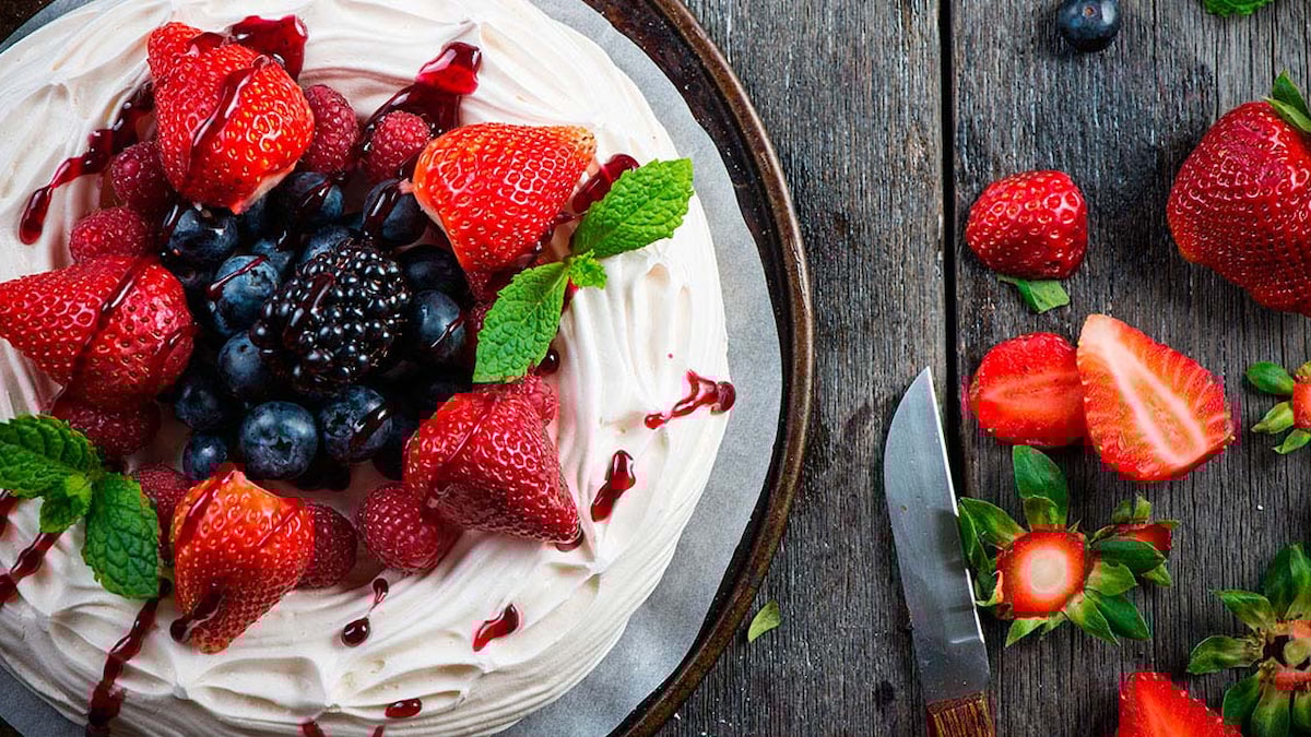 Pavlova med bær