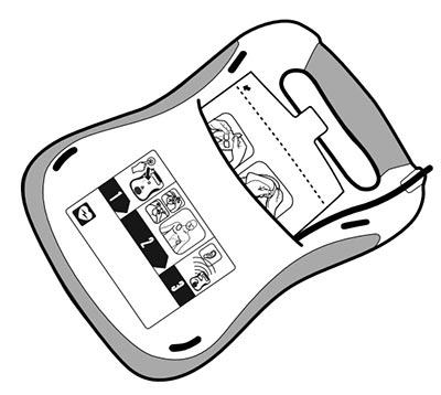 Illustrasjon av defib hjertestarter