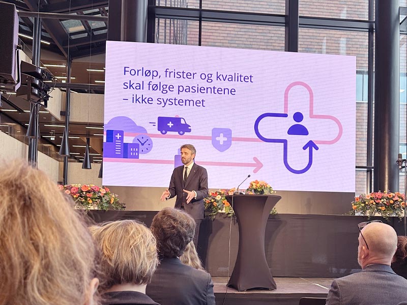 Helse- og omsorgsminister Jan Christian Vestre under presentasjonen av Helsetalen 2026 «Vår helse 2030»