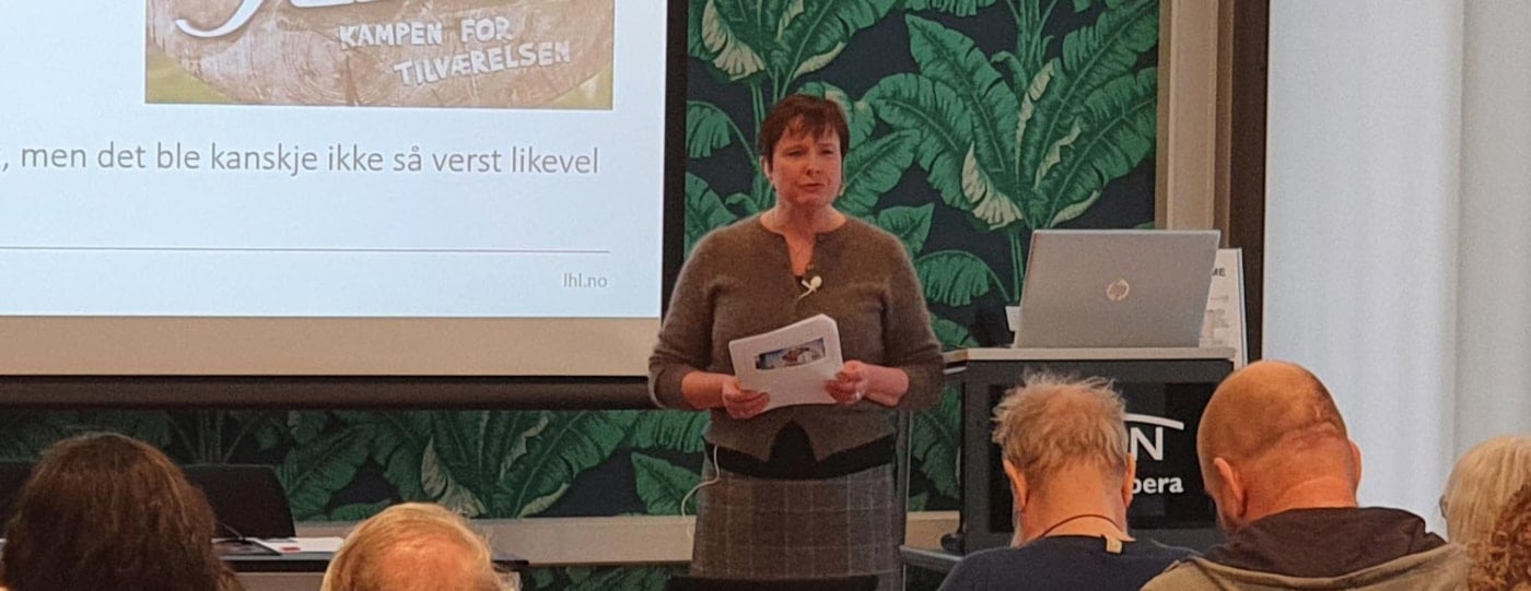 Marita Lysstad Bjerke i LHL holder foredrag