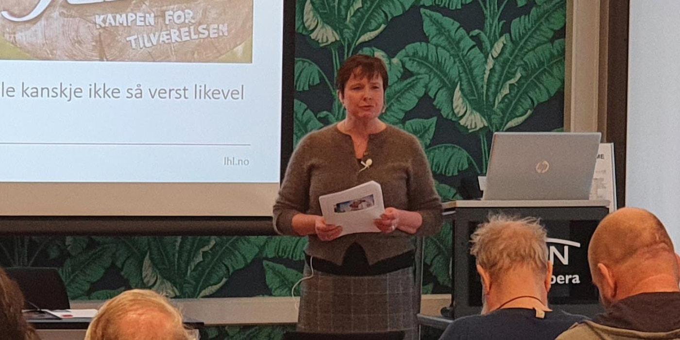 Marita Lysstad Bjerke i LHL holder foredrag