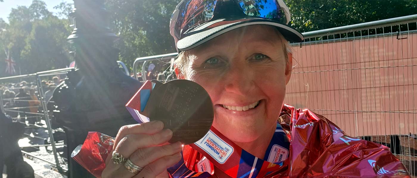 Mette Thorslund med medalje etter London maraton