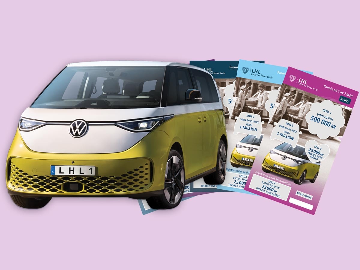 LHL-Lotteriet med årets lodd og årets premie: VW ID. Buzz til en verdi av 1 million kroner