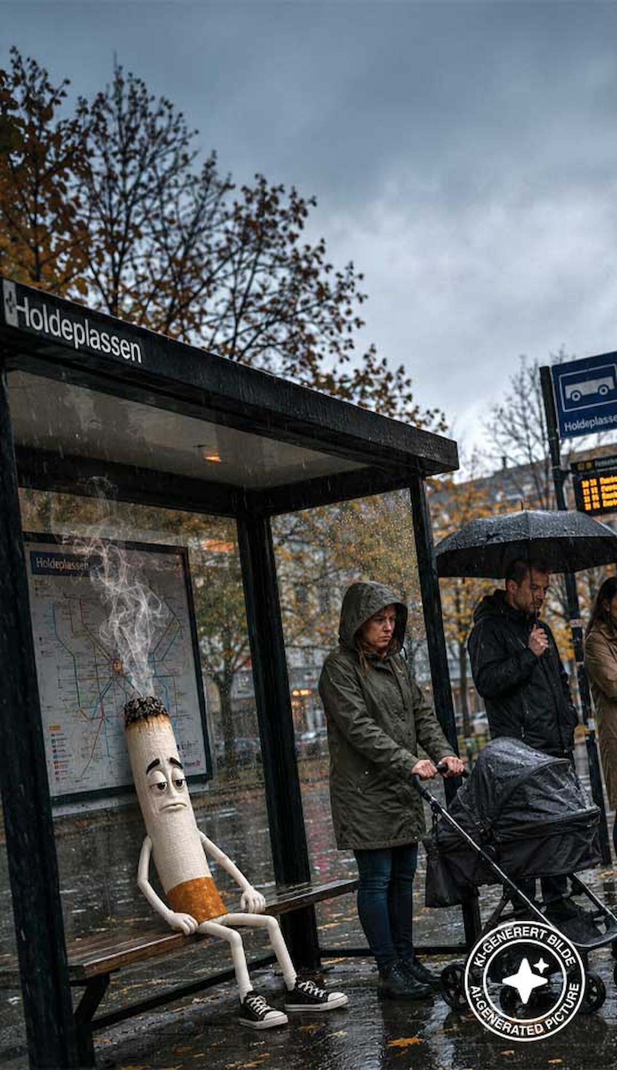 Sigaretten Sigbjørn på holdeplass
