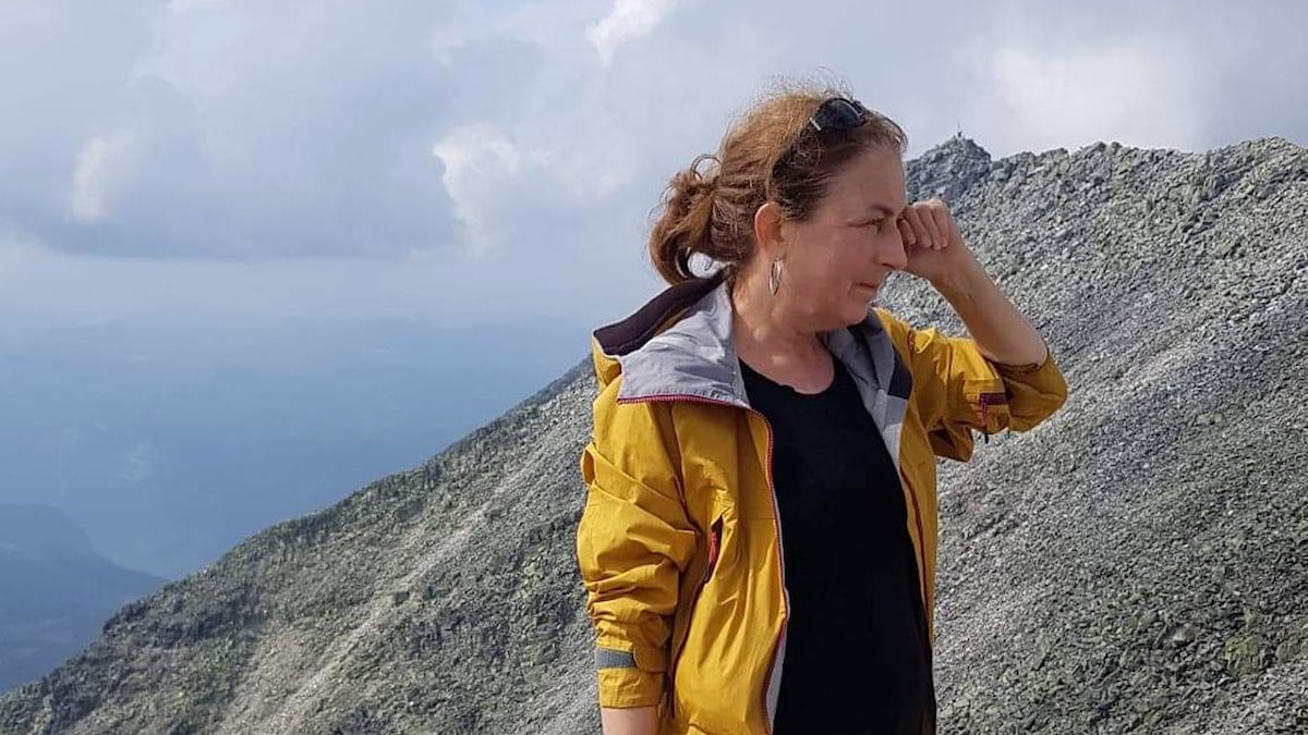 Anne-Lise Fjørtoft Fjellstad på Gaustatoppen