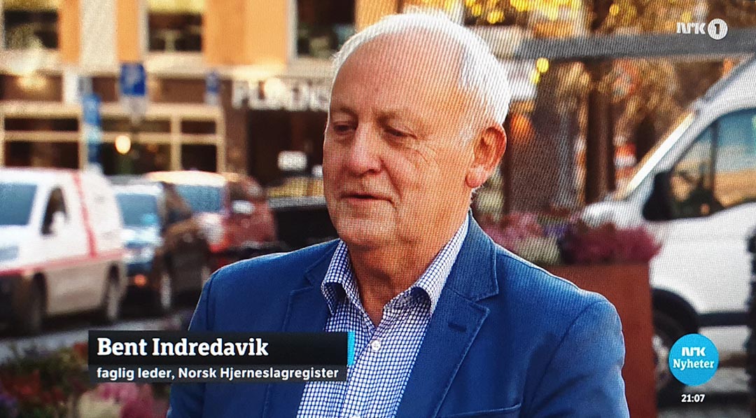 Bernt Indredavik, faglig leder Norsk hjerneslagregister Foto: Skjermbilde NRK Dagsrevyen 21
