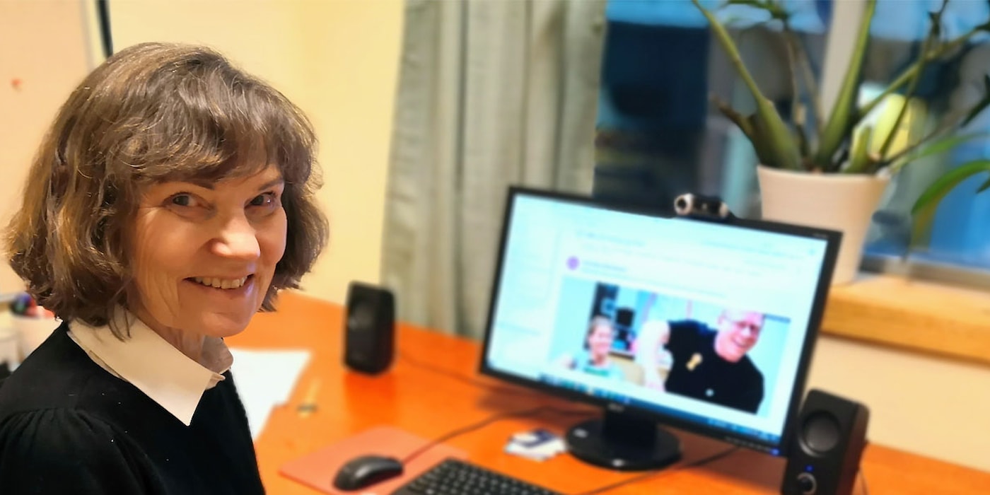 Marianne Brodin på kontoret