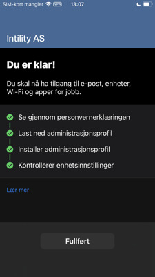 Bilde av steg for installering av Firmaportal for Intune, IOS