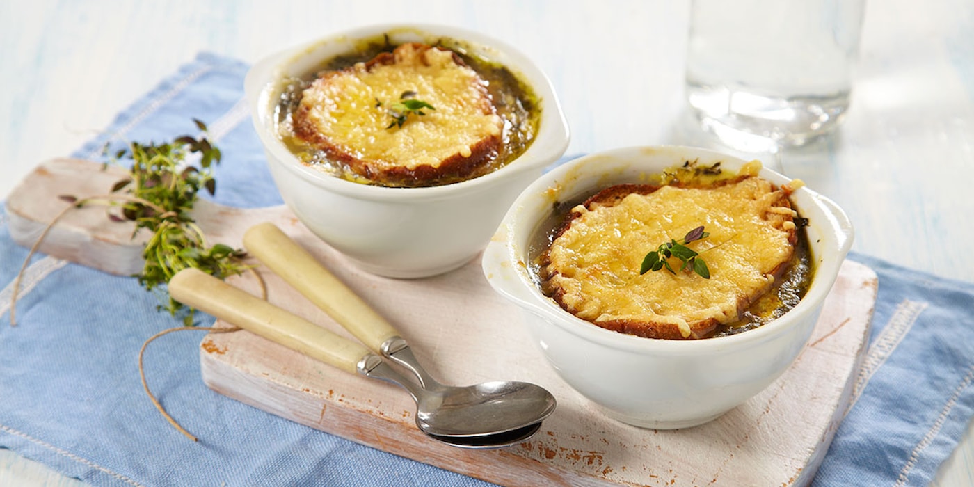 Gratinert løksuppe
