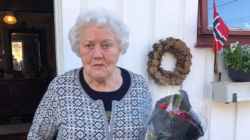 Berit Oliva Kvalvik på hennes 90-årsdag