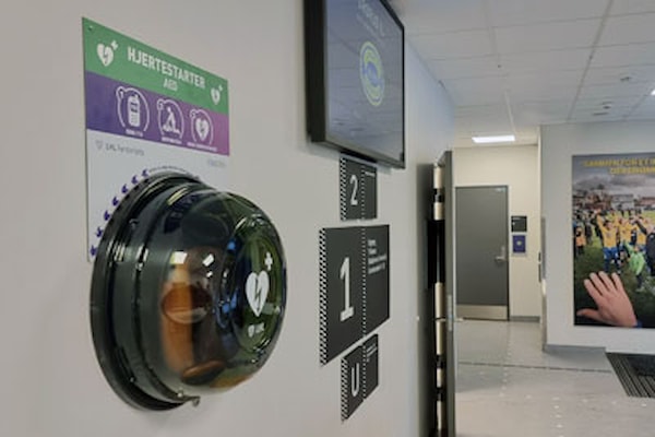 Hjertestarter i anlegg, eid av Oslo kommune