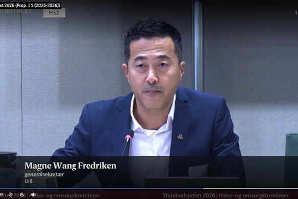 Bilde av Magne Wang Fredriksen, under høring i Stortingets helse- og omsorgskomité