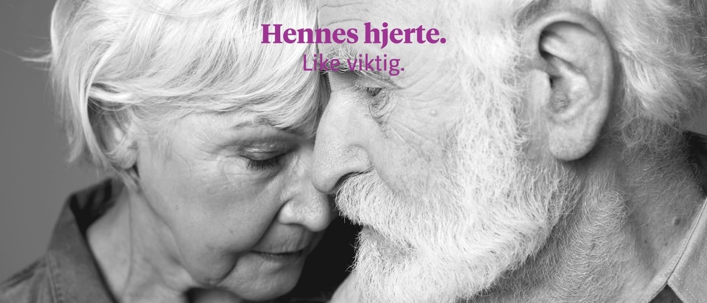 Bilde av mann og dame, som illustrerer kampanjen "Hennes hjerte. Like viktig."