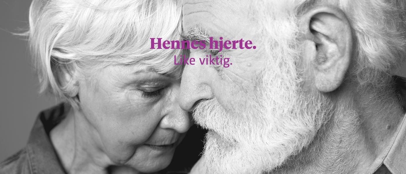 Bilde av mann og dame, som illustrerer kampanjen "Hennes hjerte. Like viktig."